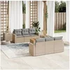 Image de Salon de jardin modulable 7 pieces resine tressee 6 personnes 62 x 65.5 x 69 cm beige