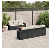 Image de Salon de jardin modulable resine tressee noir 8 pieces x 65.5 x 69 7 personnes