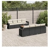 Image de Salon de Jardin avec Coussins 9 pcs, Canapés de Terrasse, Ensemble de Meubles de Patio, Mobilier d'Extérieur, Noir 3224040