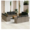 Image de Salon de jardin modulable resine tressee gris 13 pieces x 65.5 x 69 12 personnes