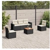 Image de Salon de jardin modulable resine tressee 6 pieces noir 62 x 65.5 x 69 cm 5 personnes