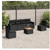 Image de Salon de jardin modulable resine tressee 7 pieces 6 personnes 62 x 65.5 x 69 cm noir