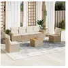 Image de Salon de jardin modulable rotin beige 7 pieces x 65.5 x 69 6 personnes