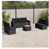 Image de Salon de jardin modulable resine tressee 7 personnes noir 62 x 65.5 x 69 cm 8 pieces