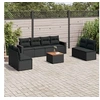 Image de Salon de jardin modulable resine tressee noir 9 pieces x 65.5 x 69 8 personnes