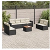 Image de Salon de jardin modulable resine tressee noir 8 personnes 62 x 65.5 x 69 cm 9 pieces