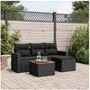 Image de Salon de jardin modulable resine tressee 5 pieces noir 62 x 65.5 x 69 cm 4 personnes