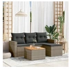 Image de Salon de jardin modulable resine tressee gris 5 pieces x 65.5 x 69 4 personnes