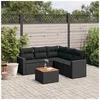 Image de Salon de jardin modulable - Lot de 6 pièces - Résine tressée - 5 personnes - Noir