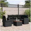 Image de Salon de jardin 6 pcs avec coussins noir résine tressée 3224123