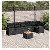 Image de Salon de jardin modulable - Lot de 7 pieces - Resine tressee - 6 personnes - Noir