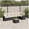Image de Salon de jardin modulable resine tressee noir 6 personnes 62 x 65.5 x 69 cm 7 pieces