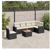Image de Salon de jardin modulable resine tressee noir 6 personnes 62 x 65.5 x 69 cm 7 pieces