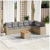 Image de Salon de jardin modulable 8 pieces 7 personnes resine tressee 62 x 65.5 x 69 cm beige
