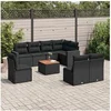Image de Salon de Jardin avec Coussins 9 pcs, Canapés de Patio, Ensemble de Meubles, Mobilier de Terrasse Extérieur, Noir 3224158