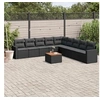 Image de Salon de jardin modulable resine tressee noir 10 pieces x 65.5 x 69 9 personnes