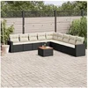 Image de Salon de jardin modulable resine tressee noir 10 pieces x 65.5 x 69 9 personnes