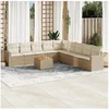 Image de Salon de jardin modulable resine tressee beige 10 pieces x 65.5 x 69 9 personnes