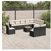 Image de Salon de jardin 11 pcs avec coussins noir résine tressée 3224173