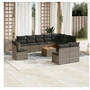 Image de Salon de jardin modulable resine tressee gris 11 pieces x 65.5 x 69 10 personnes