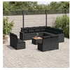Image de Salon de jardin modulable resine tressee noir 12 pieces x 65.5 x 69 11 personnes