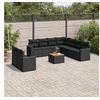 Image de Salon de jardin modulable noir 10 pieces 9 personnes 62 x 65.5 x 69 cm resine tressee