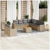 Image de Générique Salon de jardin modulable - 10 pièces - Résine tressée beige - Table fixe - 9 personnes - 62 x 65.5 x 69 cm