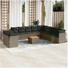 Image de Salon de jardin modulable GENERIQUE resine tressee 11 personnes noir 62 x 65.5 x 69 cm 12 pieces