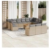 Image de Salon de jardin modulable resine tressee 11 personnes beige 62 x 65.5 x 69 cm 12 pieces