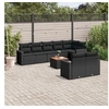 Image de Salon de Jardin avec Coussins 9 pcs, Canapés de Patio, Ensemble de Meubles, Mobilier de Terrasse Extérieur, Noir 3224207