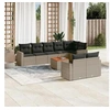 Image de Salon de jardin modulable resine tressee gris 9 pieces x 65.5 x 69 8 personnes