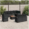Image de Salon de jardin modulable resine tressee noir 9 pieces 65.5 x 62 x 37 8 personnes