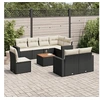 Image de Salon de Jardin avec Coussins 9 pcs, Canapés de Patio, Ensemble de Meubles, Mobilier de Terrasse Extérieur, Noir 3224215