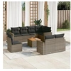 Image de Salon de jardin modulable gris 9 pieces 8 personnes 62 x 65.5 x 69 cm resine tressee