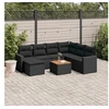 Image de Salon de jardin 8 pcs avec coussins noir résine tressée 3224235