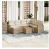 Image de Salon de jardin avec coussins 8 pcs beige résine tressée 3224238