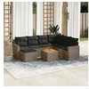 Image de Salon de jardin 8 pcs avec coussins gris résine tressée 3224240