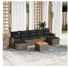 Image de Salon de jardin 8 pcs avec coussins gris résine tressée 3224254