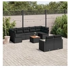 Image de Salon de jardin 10 pièces avec coussins noir résine tressée