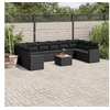 Image de Salon de jardin 11 pcs avec coussins noir résine tressée 3224291