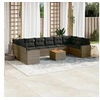 Image de Salon de jardin modulable resine tressee gris 10 personnes 62 x 65.5 x 69 cm 11 pieces