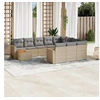 Image de Salon de Jardin avec Coussins 11 pcs, Canapés de Patio, Ensemble de Meubles, Mobilier de Terrasse Extérieur, Beige 3224309