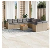 Image de Salon de jardin 11 pcs avec coussins beige résine tressée 3224316