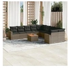 Image de Salon de jardin 11 pcs avec coussins gris résine tressée 3224317