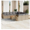 Image de Salon de jardin 12 pièces avec coussins beige résine tressée