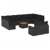 Image de Salon de jardin modulable resine tressee noir 3 pieces 12 personnes