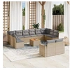 Image de Salon de jardin avec coussins 13 pcs beige résine tressée 3224358