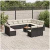 Image de Salon de jardin modulable resine tressee 13 pieces 12 personnes 62 x 62 x 69 cm noir