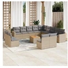 Image de Salon de jardin modulable beige 14 pieces 12 personnes 62 x 62 x 69 cm resine tressee