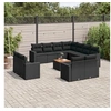 Image de Salon de jardin modulable 11 personnes noir 12 pieces 62 x 62 x 69 cm resine tressee
